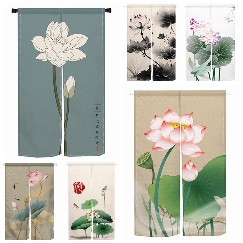 Noren Curtain Doorway - Çin Lotus kapı perdesi restoran japon