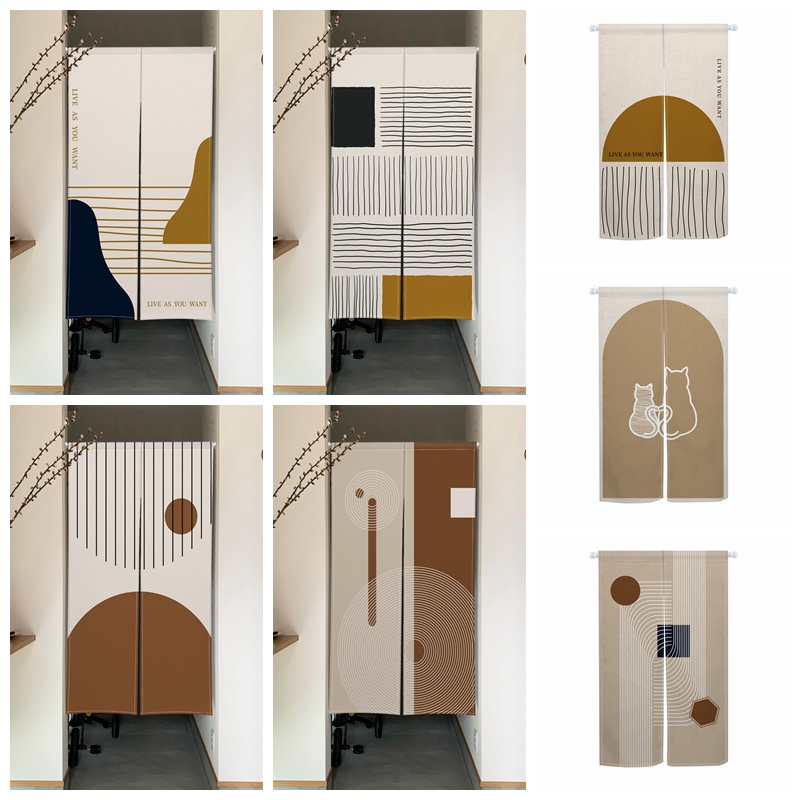 Noren Curtain Doorway - Modern Minimalist Noren Kapı Perdeleri Geometrik