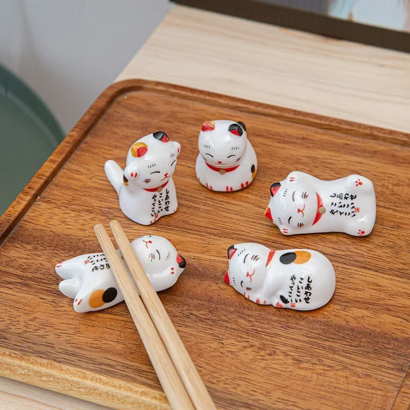 Chopstick Rest Ceramic - 1 adet japon şanslı kedi seramik