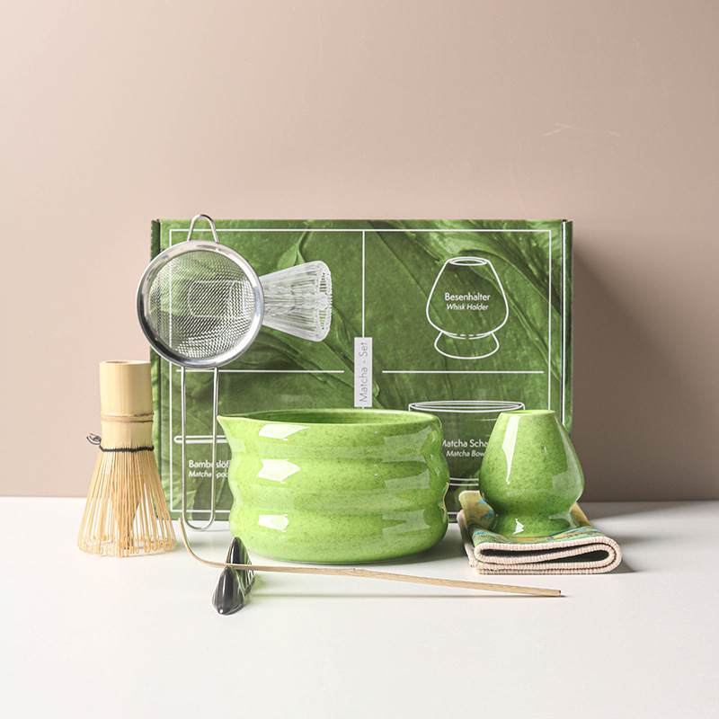 Matcha Bowl Chawan - 4/7 Parça Japon Matcha Seti Matcha