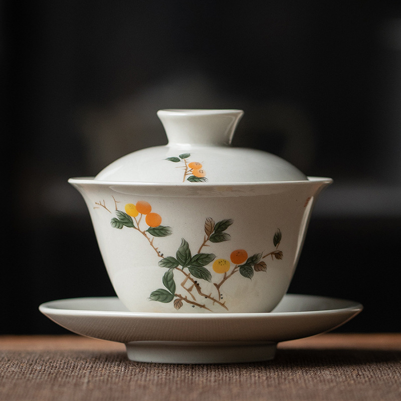 Matcha Bowl Chawan - Çim ve ahşap seramik Gaiwan, Retro
