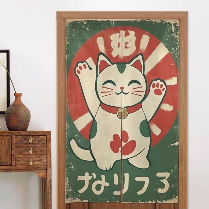 VIKAMA Retro Yeşil Maneki Neko - Noren Curtain Doorway incelemesi ve fiyatı